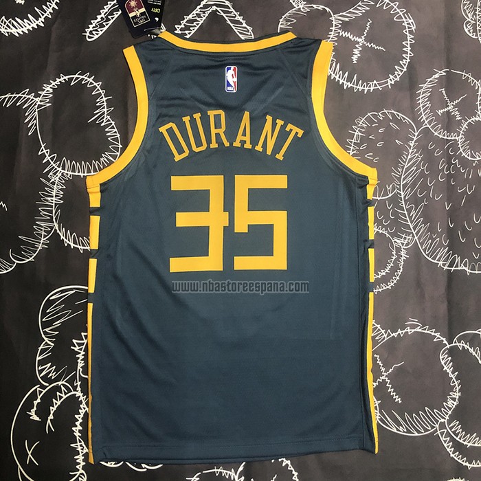 Camiseta Golden State Warriors Kevin Durant NO 35 Ciudad 2018-19 Azul